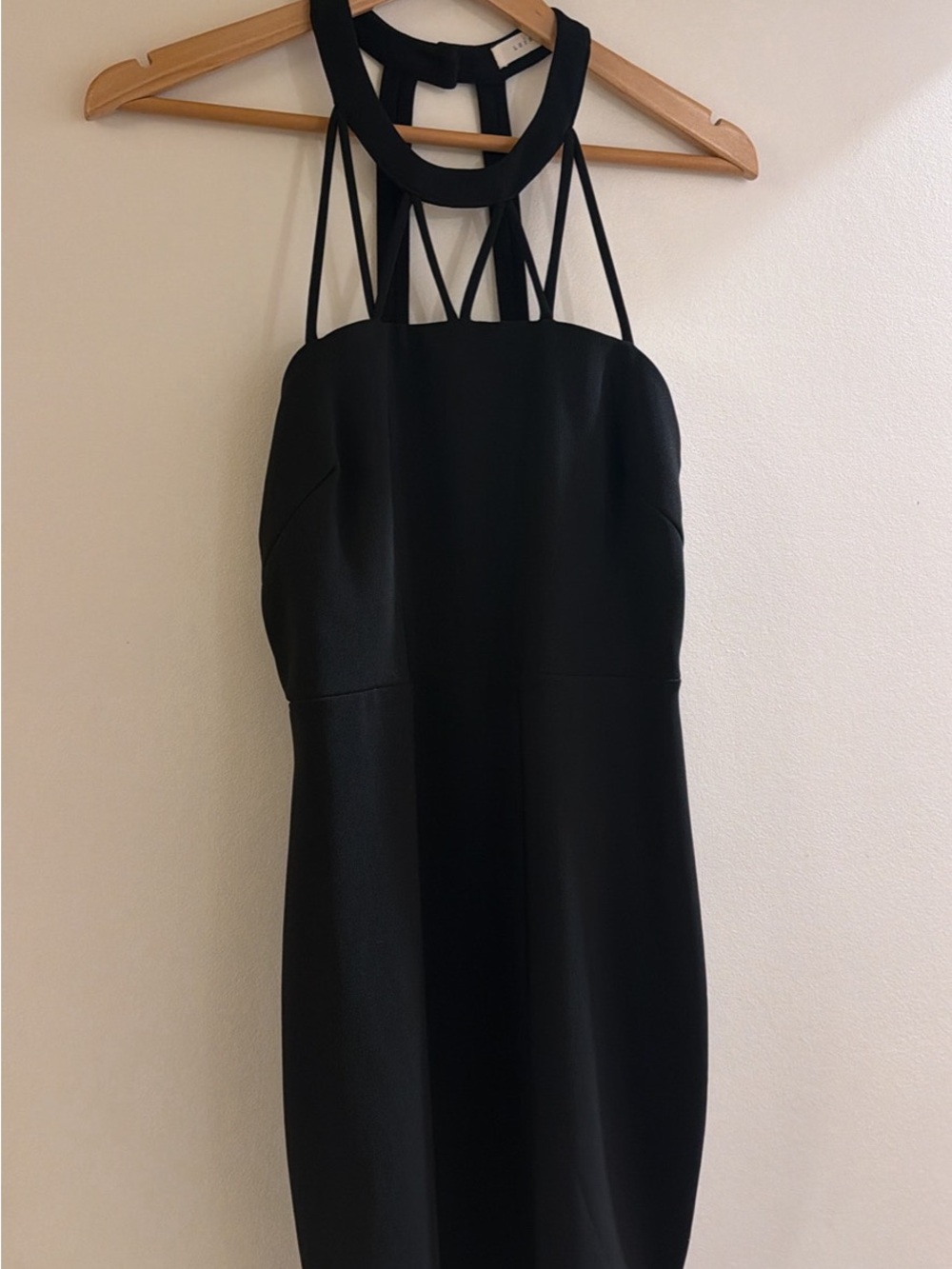 Lush Elegant Black Strappy Halter Dress